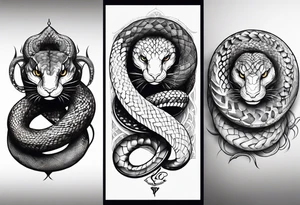 Snakes around the neck tattoo idea