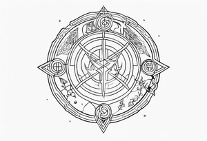 norse symbols and creatures theme tattoo idea