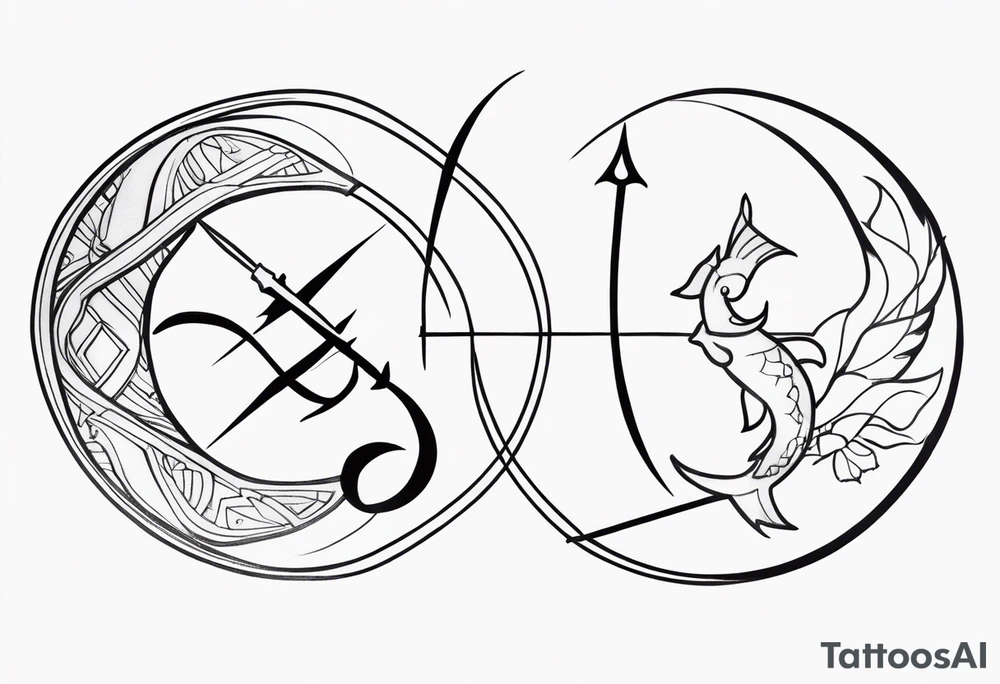 pisces, sagittarius, and cancer tattoo idea