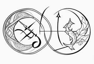 pisces, sagittarius, and cancer tattoo idea