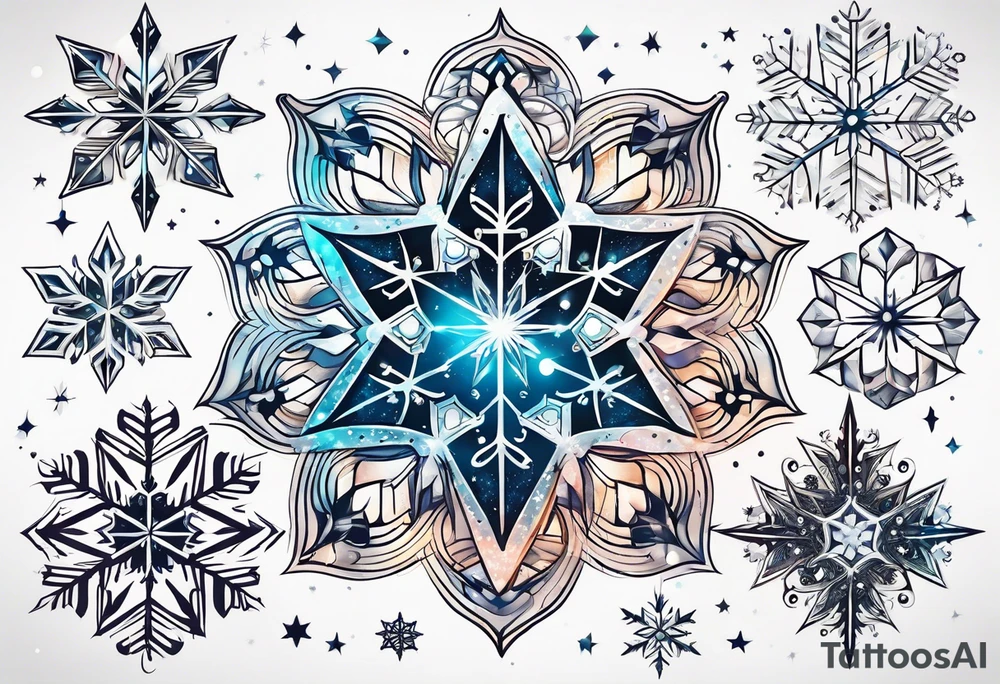 Constellation, animal, snowflake tattoo idea