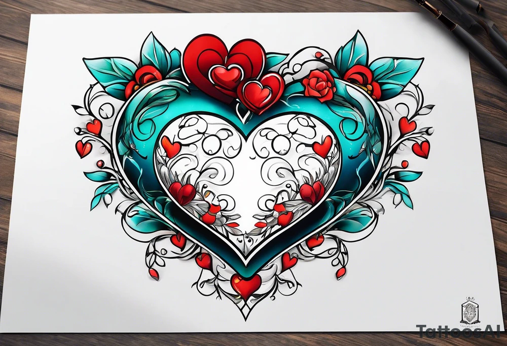swimmingpool encirceling heart tattoo idea