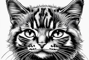 small Cat face, front on tattoo idea