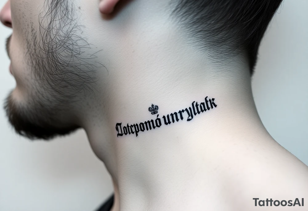 russian orthodox phrase IN russian Cyrillic on the side of my left neck tattoo idea