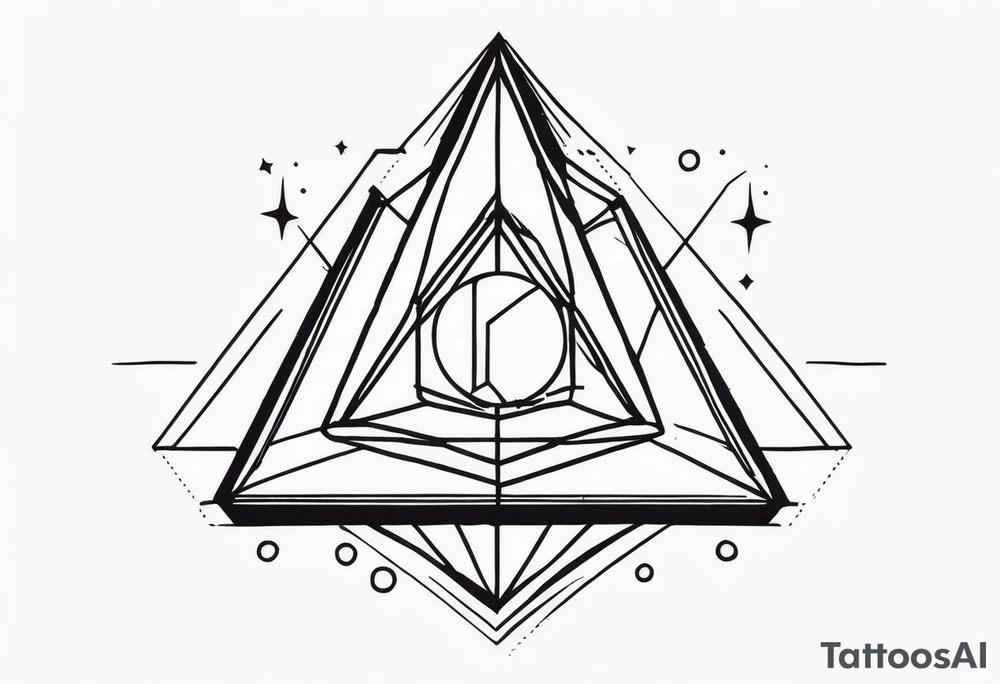 small minimalistic quantum field prism tattoo idea