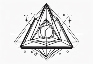 small minimalistic quantum field prism tattoo idea