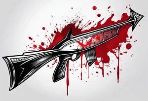 an arrow with blood dripping from the tip of it simple line art tattoo idea