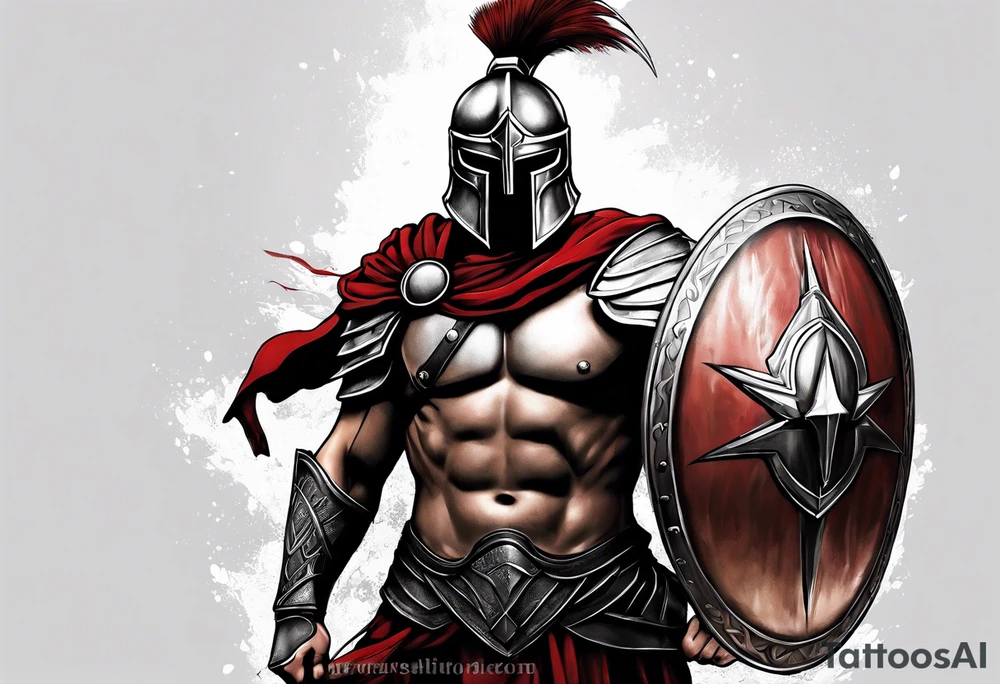 Faceless Spartan warrior tattoo idea