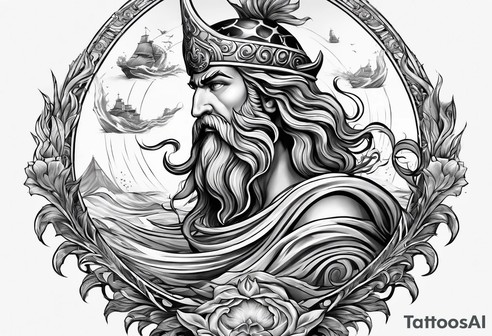 Poseidon mit umhang tattoo idea