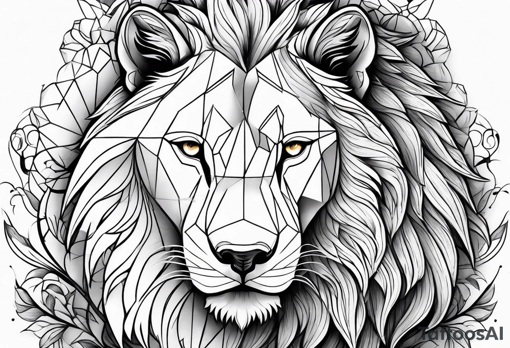 lion and wolf together but playful tattoo idea