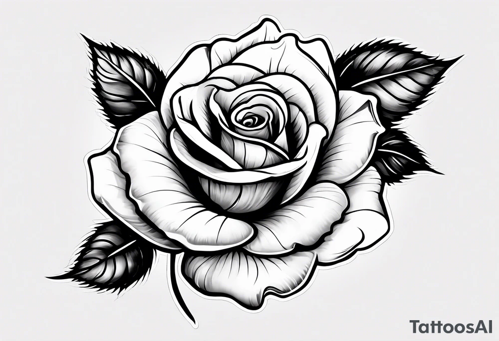 Romantic rose tattoo idea
