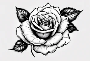 Romantic rose tattoo idea