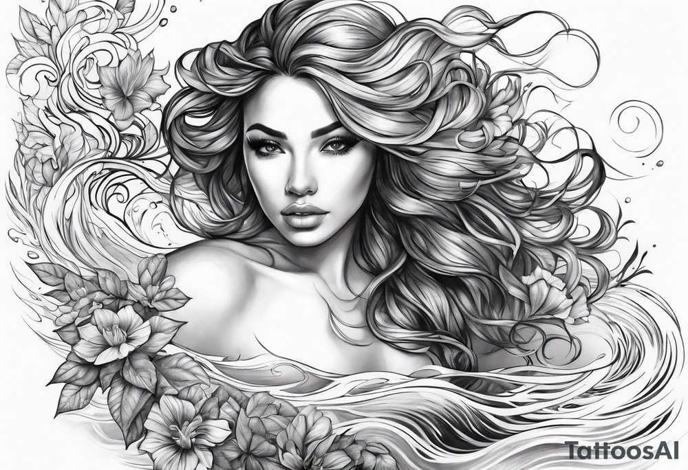 flowing 
water tattoo idea