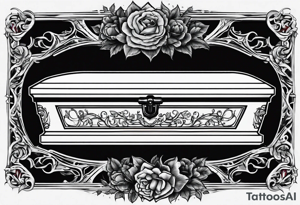 Plain Coffin in graveyard tattoo idea