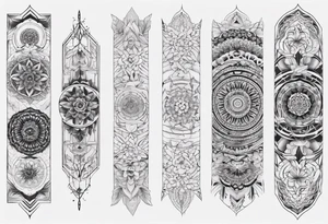 mandala full leg sleeve tattoo idea