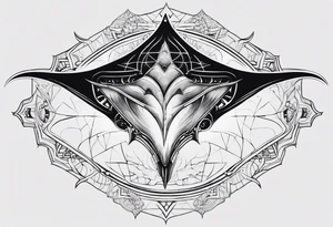 cosmic manta ray symmetrical tattoo idea