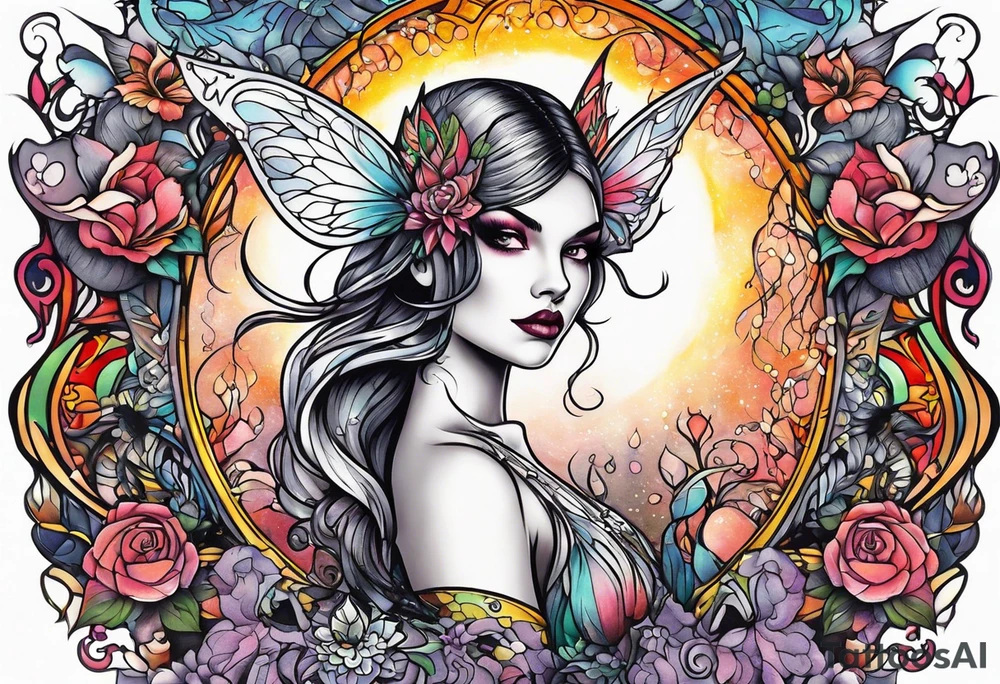 Evil fairy tattoo idea