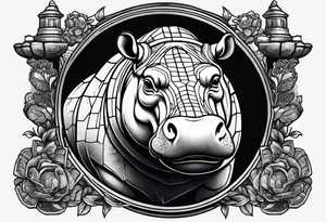 Hippo brick mason tattoo idea
