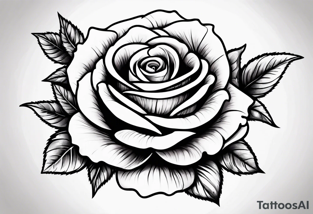 rose and violet with greenery tattoo idea