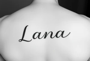 the name Lana going down the back of my leg with something cute tattoo idea