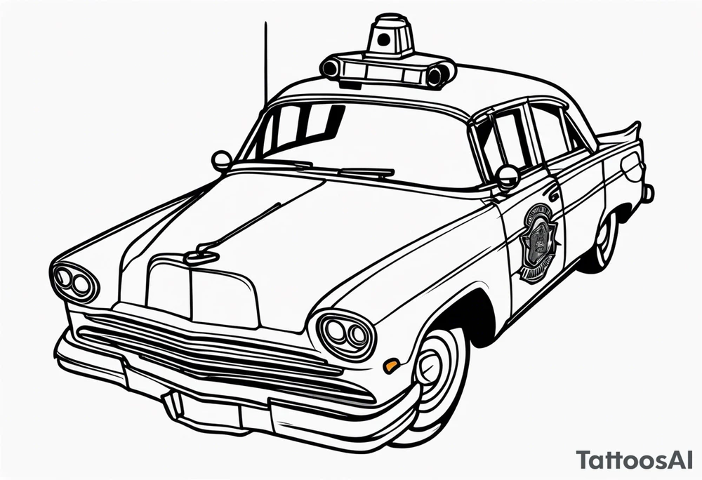 black fire police car tattoo idea