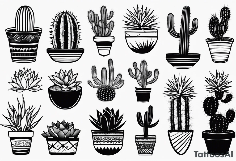 Century cacti tattoo idea