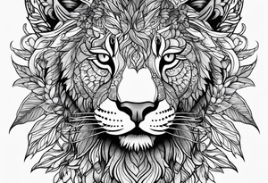 bark and foliage tattoo idea