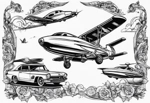 flying cars tattoo idea