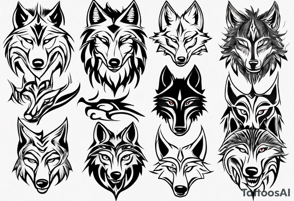 wolfs head tattoo idea
