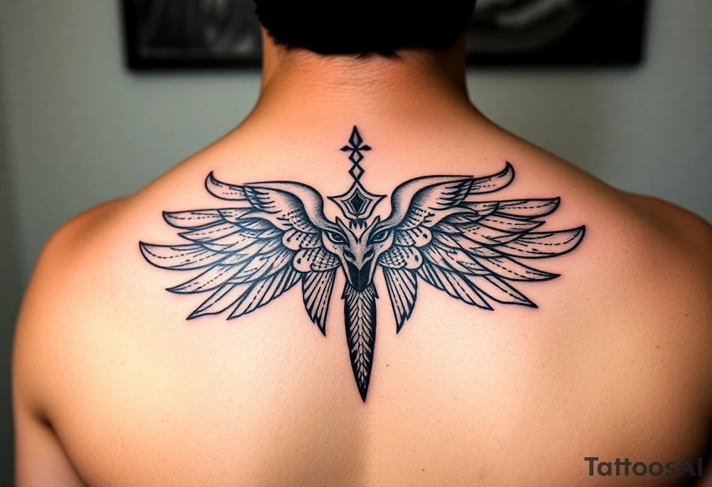 Tatuagem egípcia de um falcão representando a forma animal do deus egipicio Horus tattoo idea