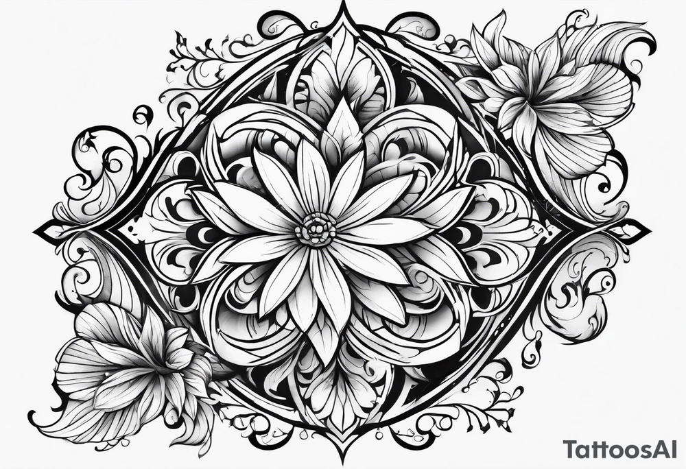 Swirls and whirls from fingers to elbow half sleeve tattoo idea