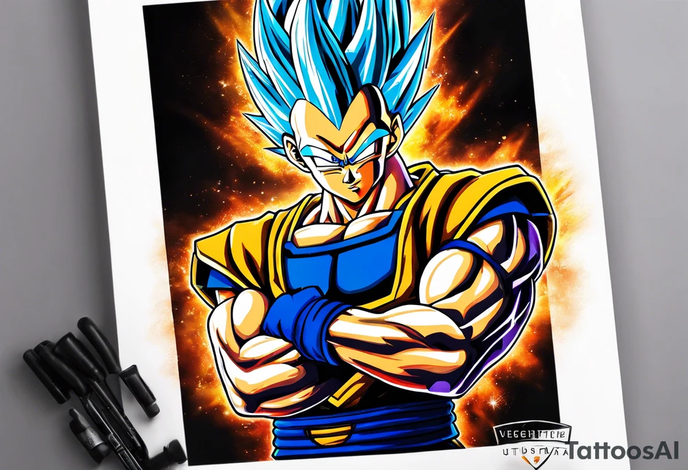 dragonball z vegeta galik gun full color tattoo idea