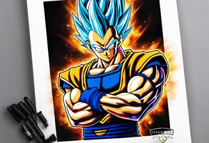 dragonball z vegeta galik gun full color tattoo idea