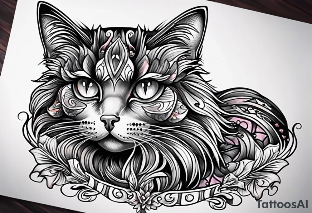Black cat tattoo idea