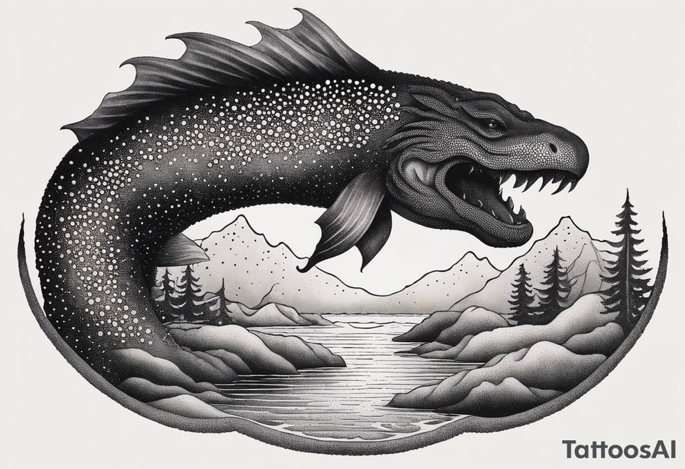 Lake monster tattoo idea