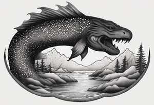 Lake monster tattoo idea