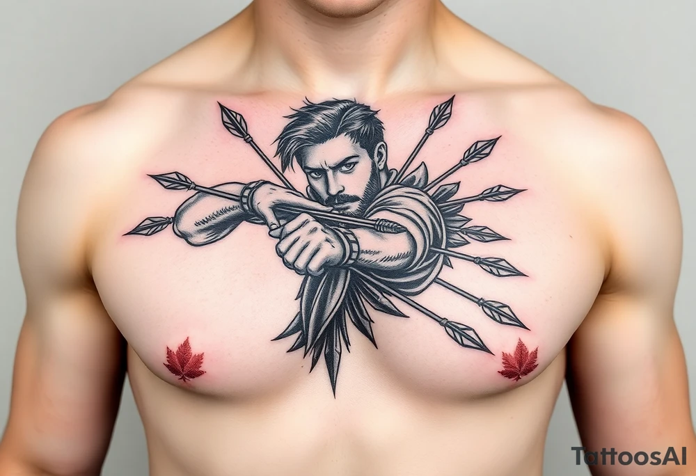 archer with arrows tattoo idea