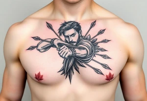 archer with arrows tattoo idea