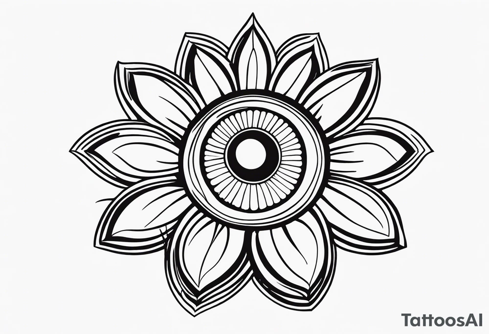 Oeil de ra et Marguerite simple tattoo idea