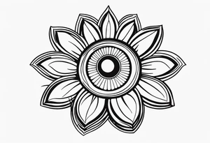 Oeil de ra et Marguerite simple tattoo idea