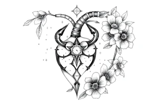 A medium tattoo on my heart including the constellation of Scorpio & Virgo as well as the flowers associated with October & Sperember tattoo idea