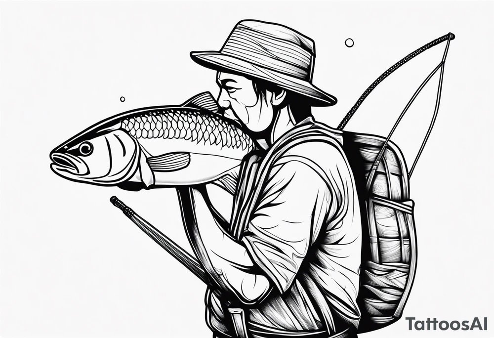 Native fisherman tattoo idea