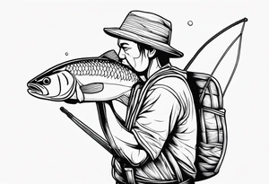 Native fisherman tattoo idea