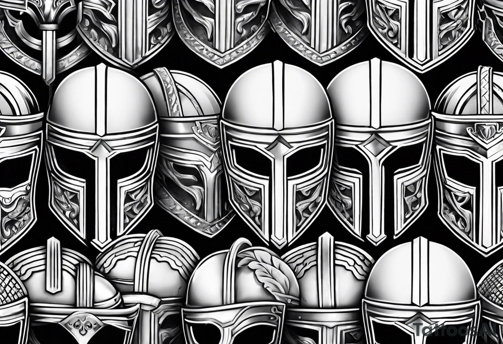roman vs spartan helmets tattoo idea
