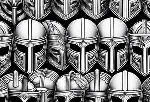roman vs spartan helmets tattoo idea