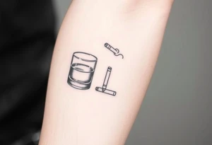 Shot of whiskey and a cigarette tattoo idea