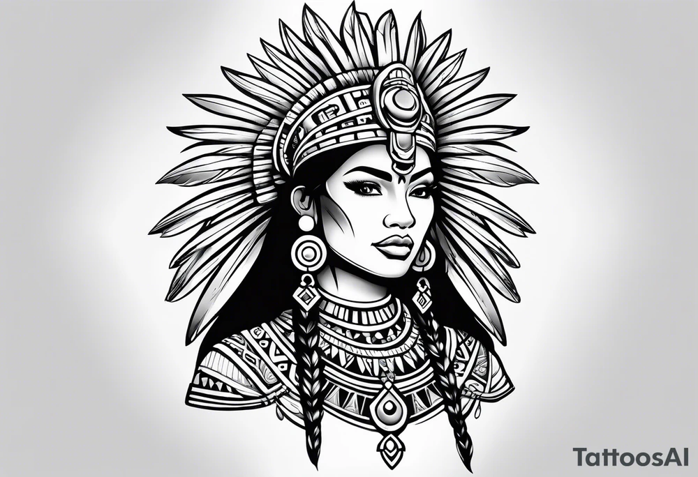 Aztec princess side princess tattoo idea