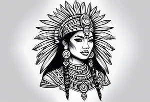 Aztec princess side princess tattoo idea