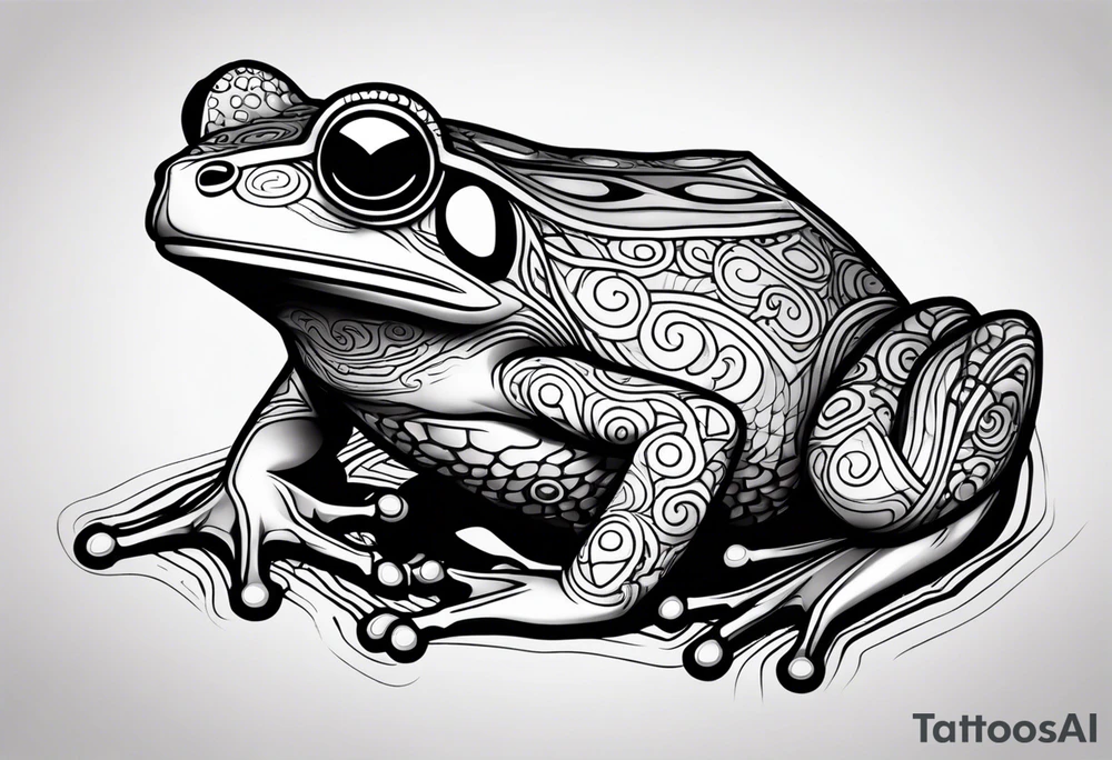 a psychedelic frog tattoo idea