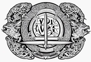 Viking sword Valhalla dragon shield tattoo idea